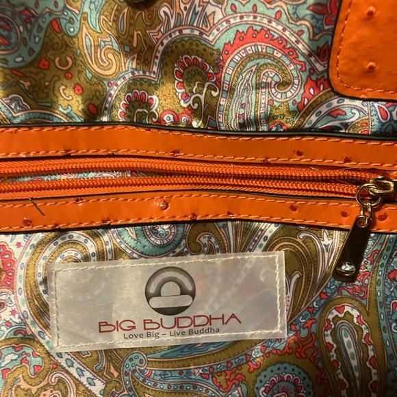Big Buddha faux Orange Alligator handbag. - Picture 5 of 6